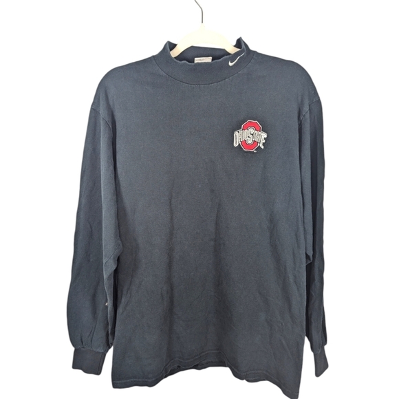 Vintage Nike team sports Ohio State University buckeyes mockneck shirt M - Picture 1 of 6